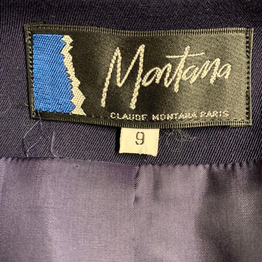 CLAUDE MONTANA Size S Purple Wool Shoulder Pads Jacket - Picture 6 of 8